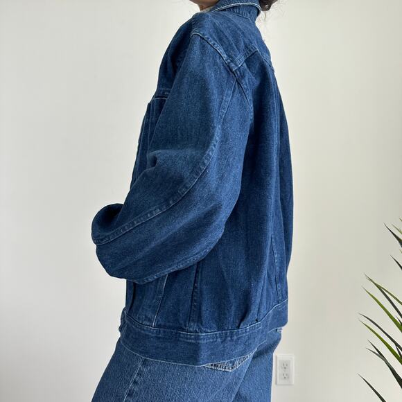 Vintage denim oversized trucker jacket - Picture 3 of 9